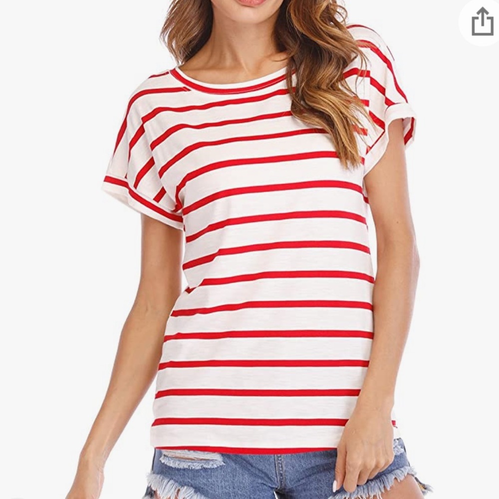 3/$10 EUC Haola Red White Striped Top